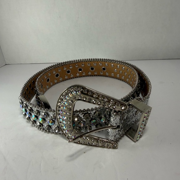Silver Rhinestone Embellished Belt - Picture 4 of 7